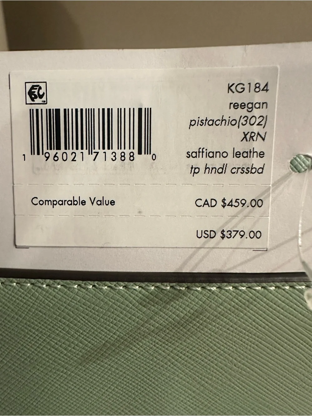 kate spade Mint Green Top-Handle Satchel with Gold Hardware